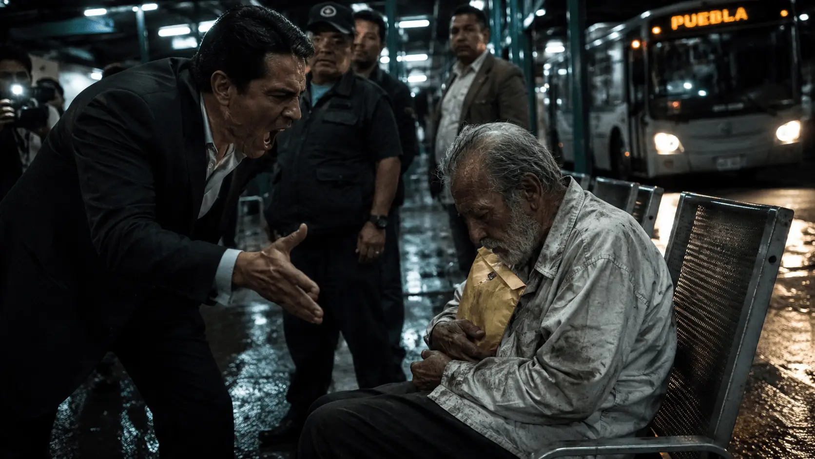 El Gobernador Escupió al Anciano de la Terminal… Hasta Que el Sobre Amarillo Abrió la Herida que Su Familia Enterró Hace 32 Años