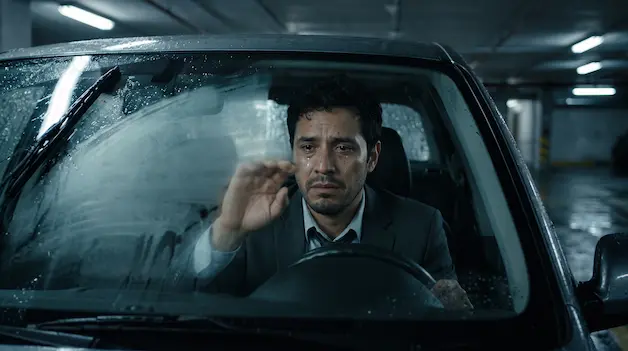El ultimo mensaje en el parabrisas, el testimonio de fe que la lluvia no pudo borrar